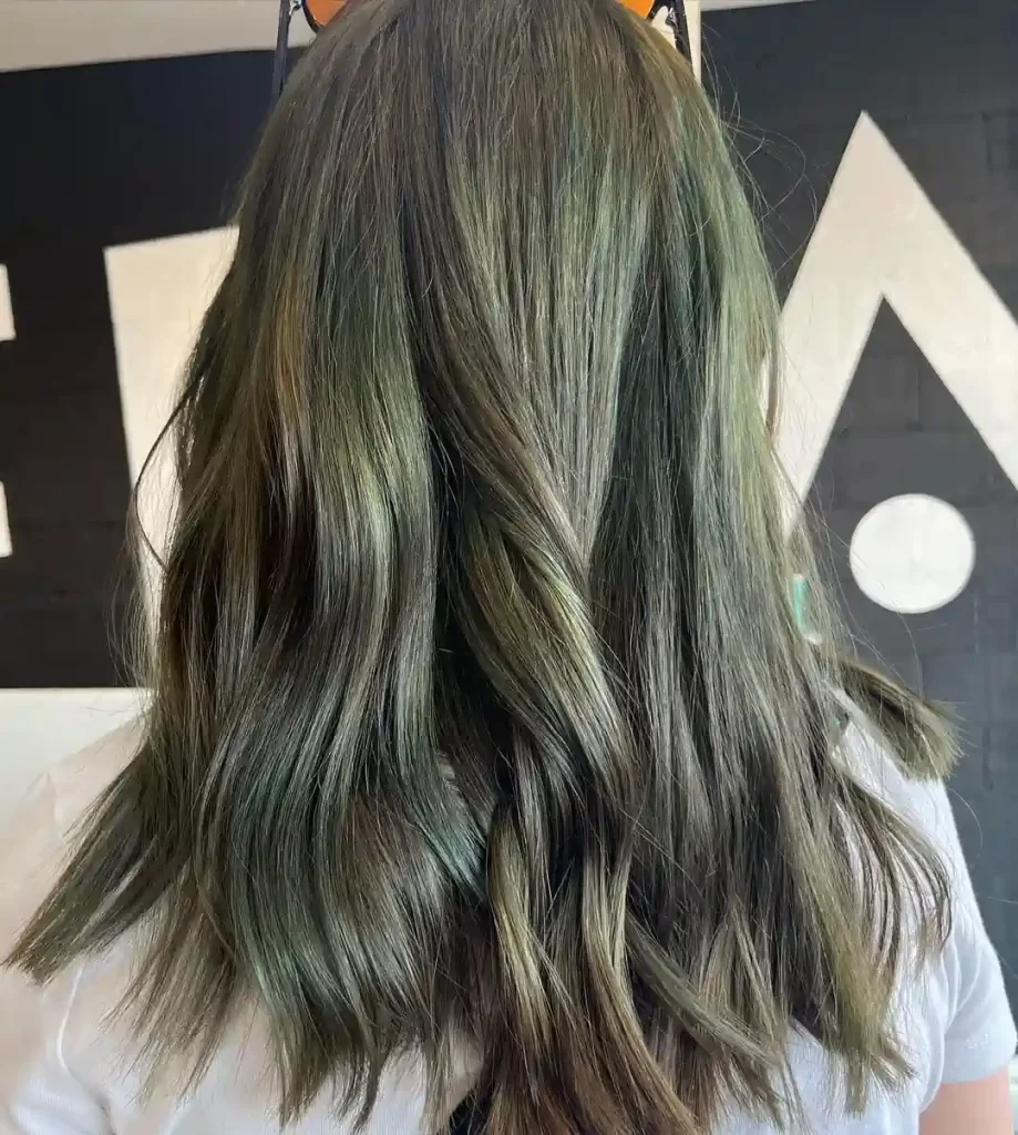 cat rambut warna hijau lumut