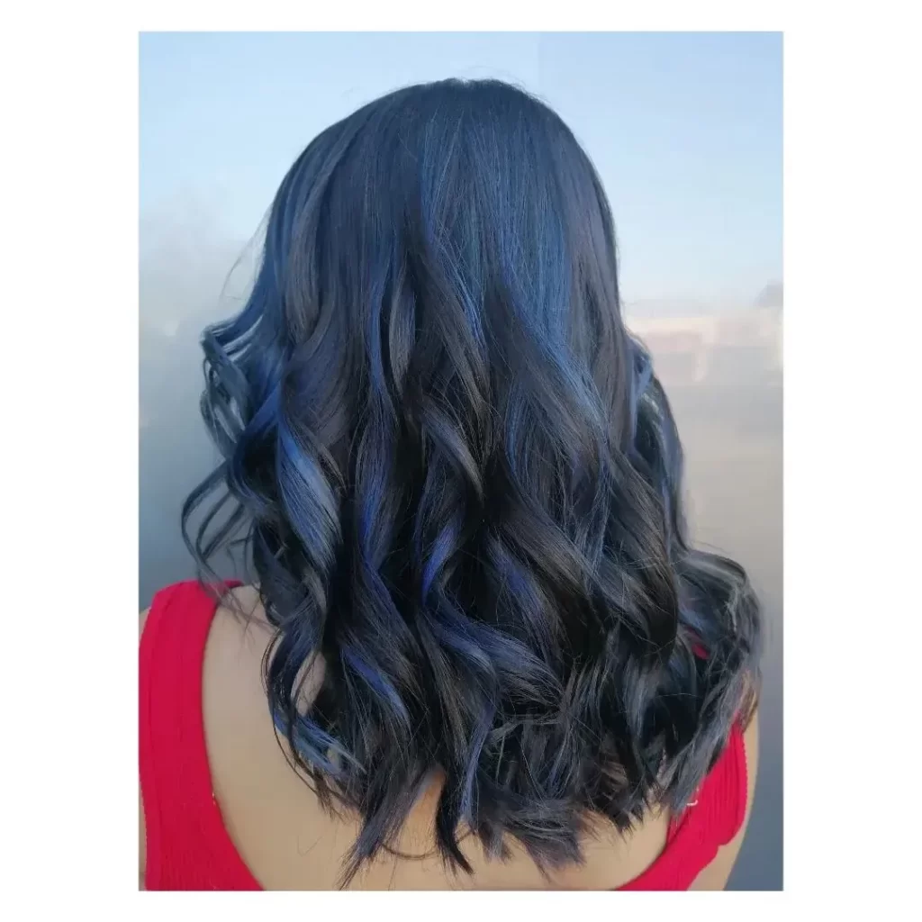 ombre rambut warna biru dongker