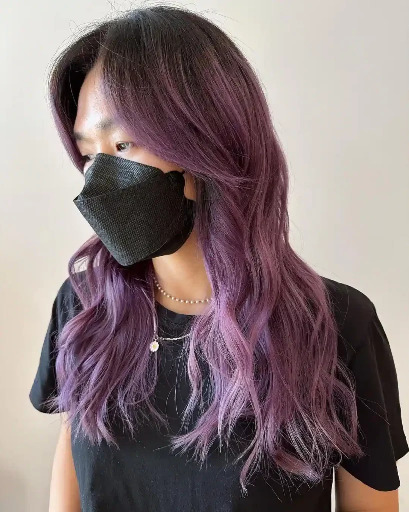 warna rambut ash purple