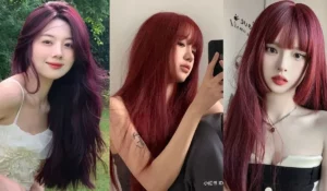 warna rambut merah gelap burgundy
