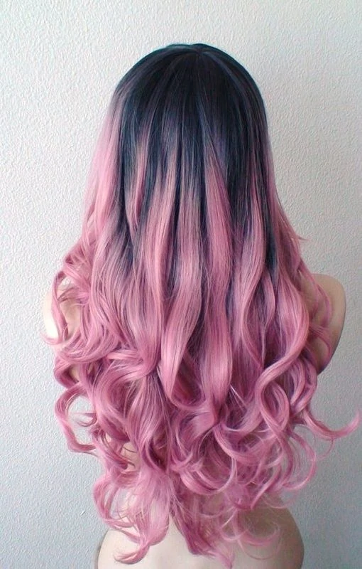 warna rambut pink pastel ombre
