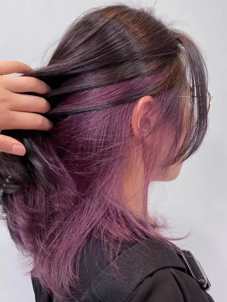 warna rambut tersembunyi ungu atau peek a boo