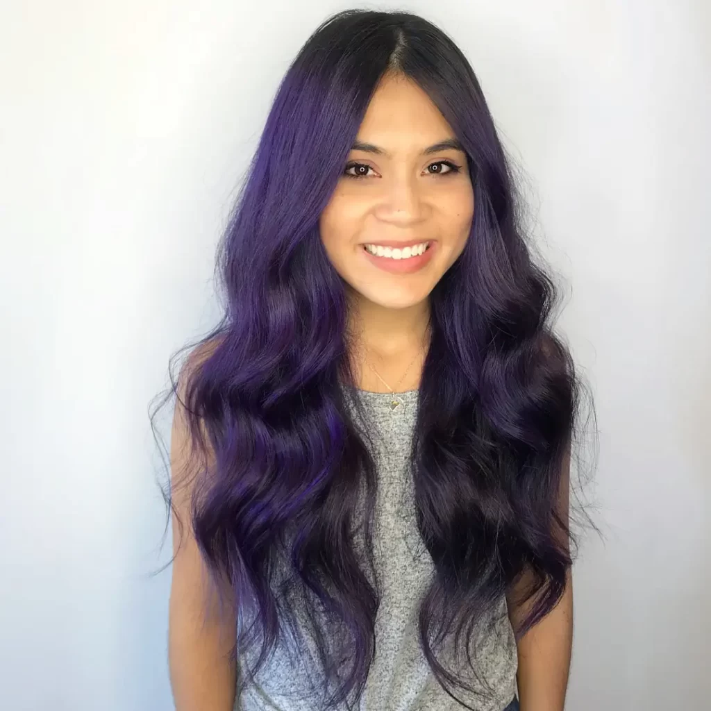 warna rambut ungu gelap