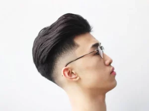 model rambut Korea tipis samping slick back