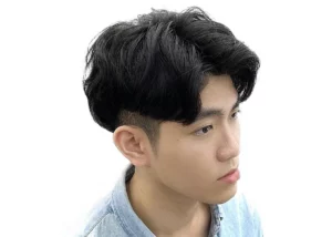 model rambut Korea tipis samping two block
