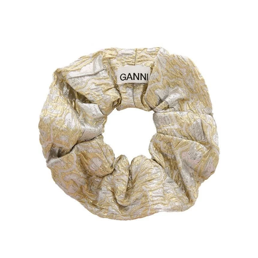 Ganni Gold Silver Metallic Scrunchie