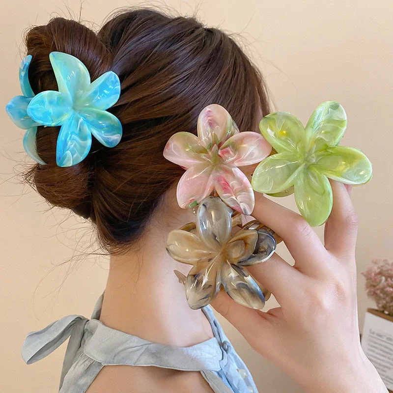 Town Shell Marble Flower Korean Hair Claw result